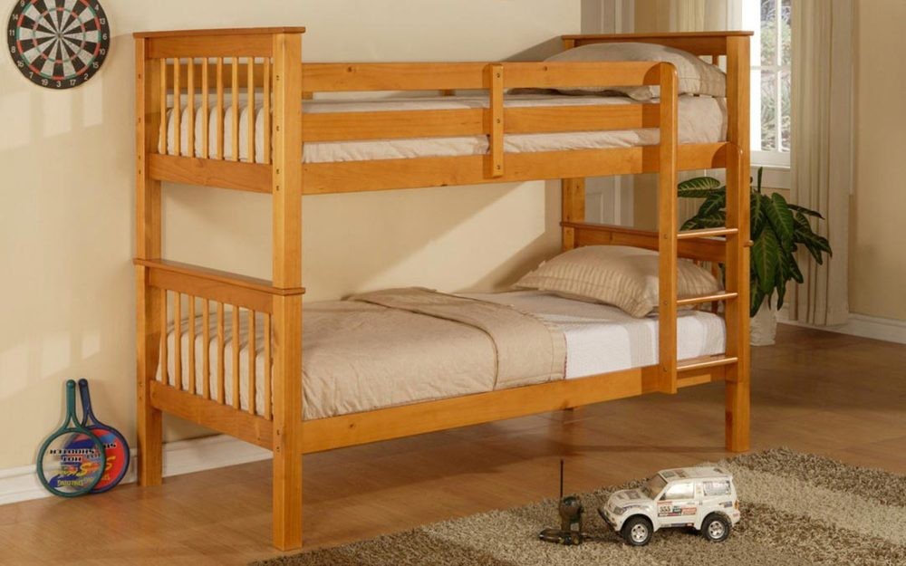 bunk beds with mattresses